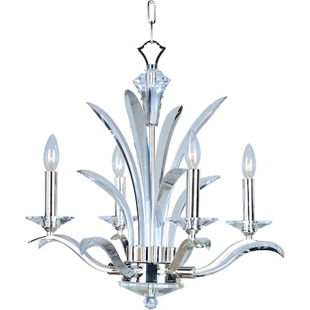 Maxim Lighting Paradise 4-Light 22" Wide Plated Silver Chandelier 39944BCPS